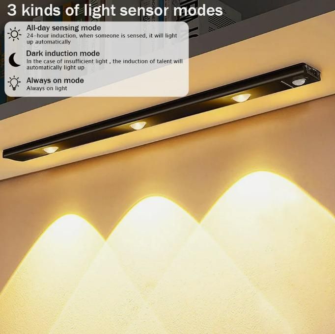 Ultra-Thin Rechargeable Motion Sensor Cabinet Light - Wireless & Easy Install