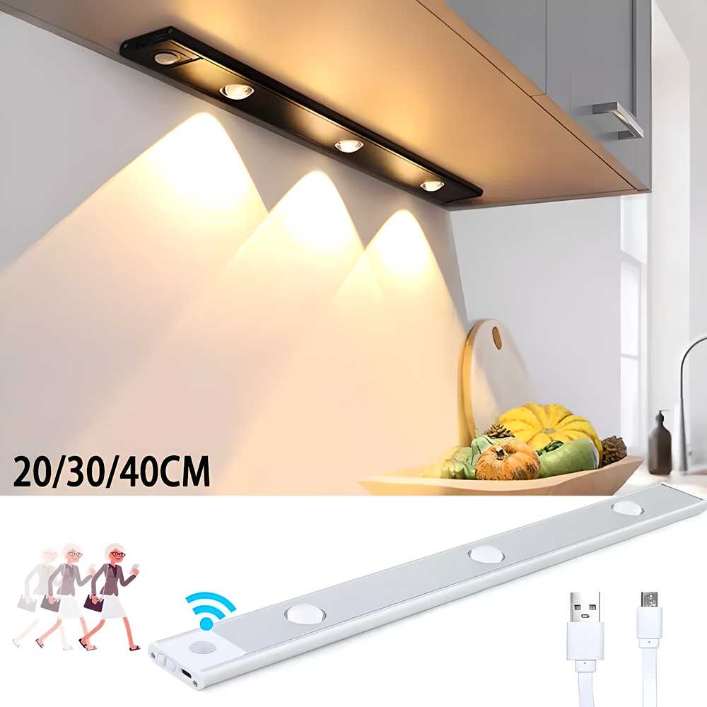 Ultra-Thin Rechargeable Motion Sensor Cabinet Light - Wireless & Easy Install