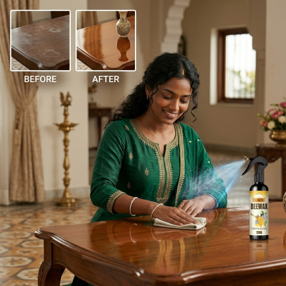 Natural Micro-Molecularized Beeswax Spray, Furniture Polish and Cleaner for Wood.